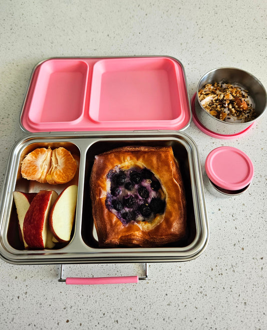 Stainless Steel Lunch Box | 2 Compartments + 2 EXTRA Pots
