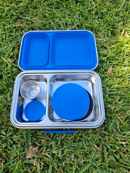 Stainless Steel Lunch Box | 2 Compartments + 2 EXTRA Pots