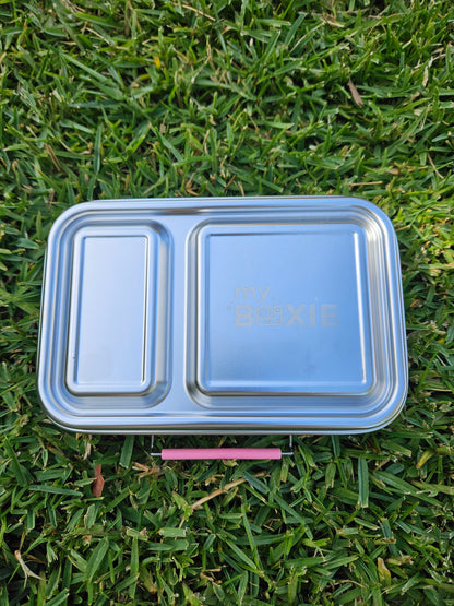 Stainless Steel Lunch Box | 2 Compartments + 2 EXTRA Pots