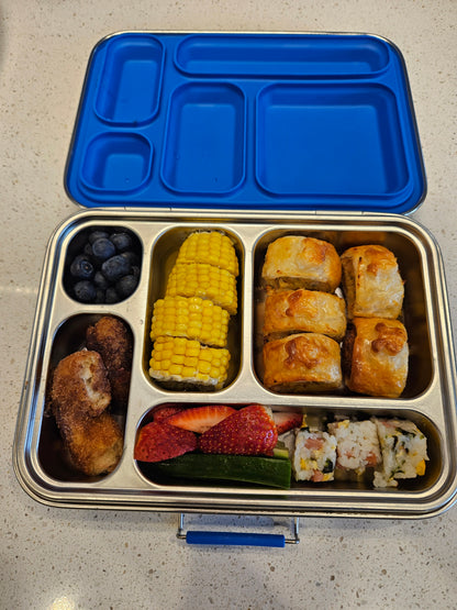 Stainless Steel Lunch Box | 5 Compartments + 2 EXTRA Pots